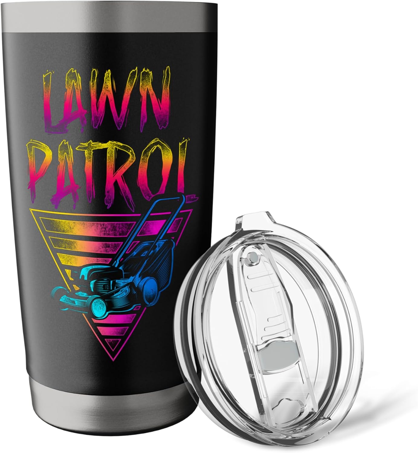 Lawn Mower Mowing Dad Father Landscaper Retro 80S 90S Lawn Stainless Steel Insulated Tumbler