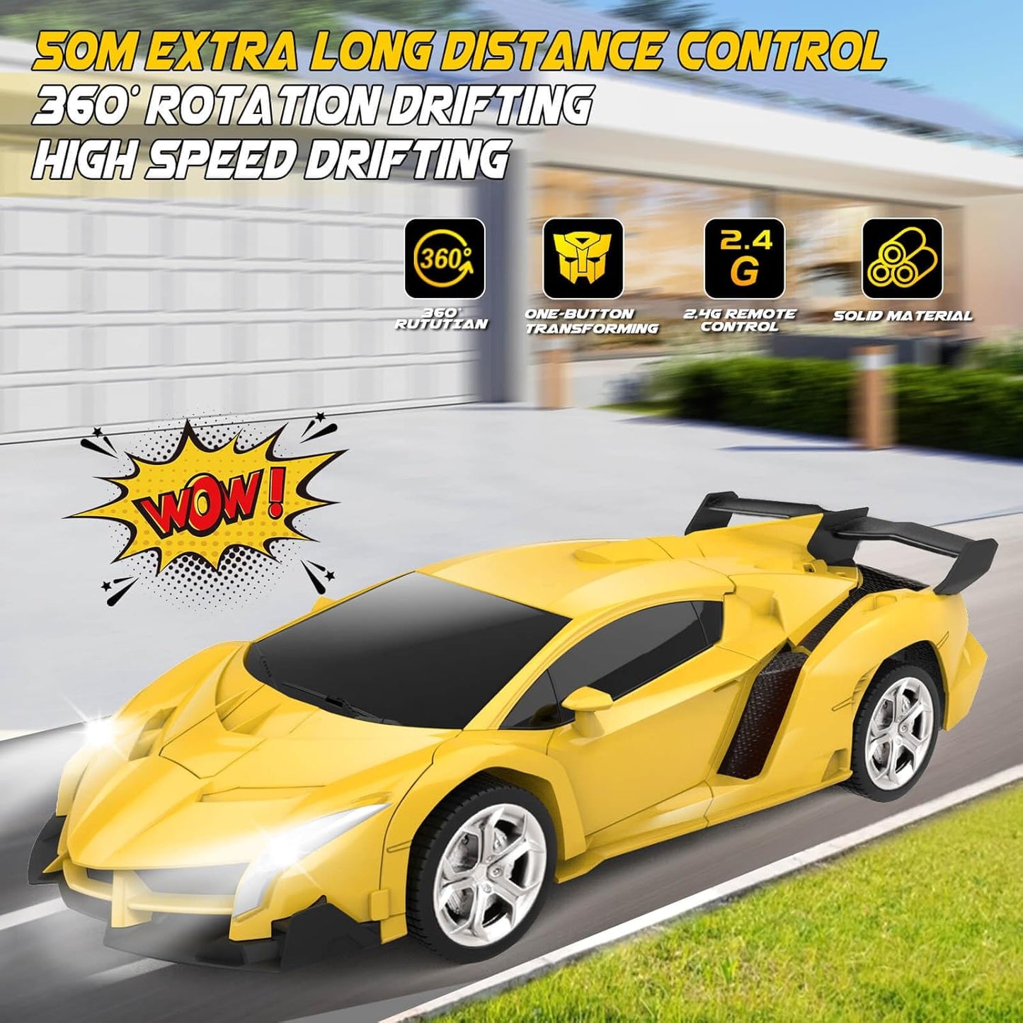 Transform Remote Control Car Toy for Kids 4 5 6 7 8, Remote Control Ca