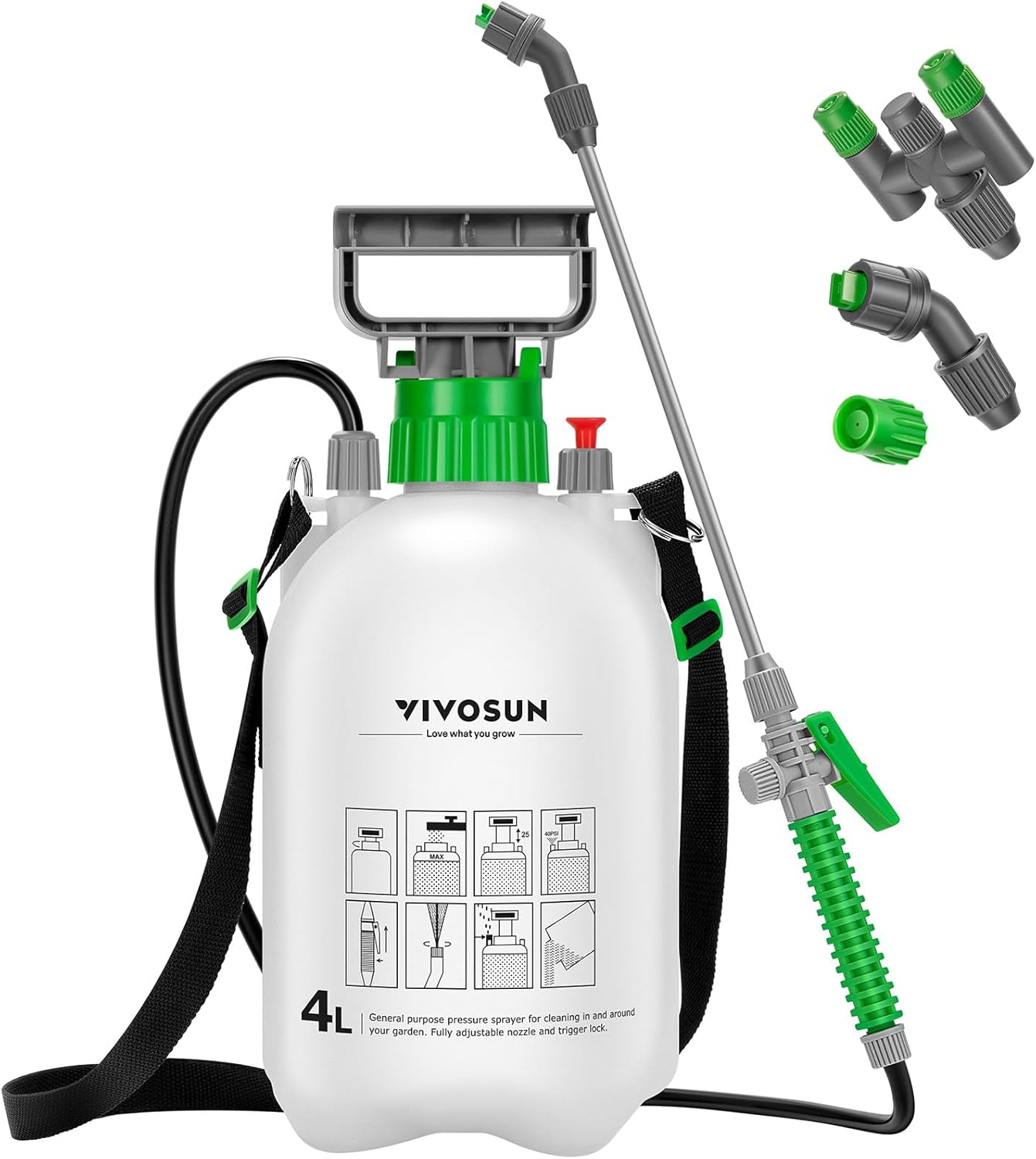 VIVOSUN 1 Gal/4L Pump Sprayer, Garden Water Sprayer for Plants, Weeds 
