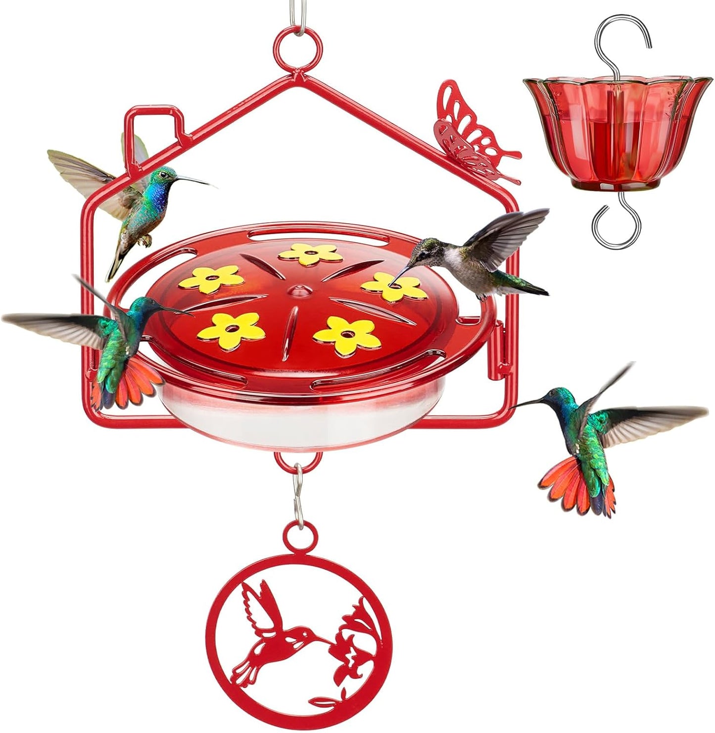 Kingsyard Upgraded Hummingbird Feeder Hanging, Large Capacity Nectar T