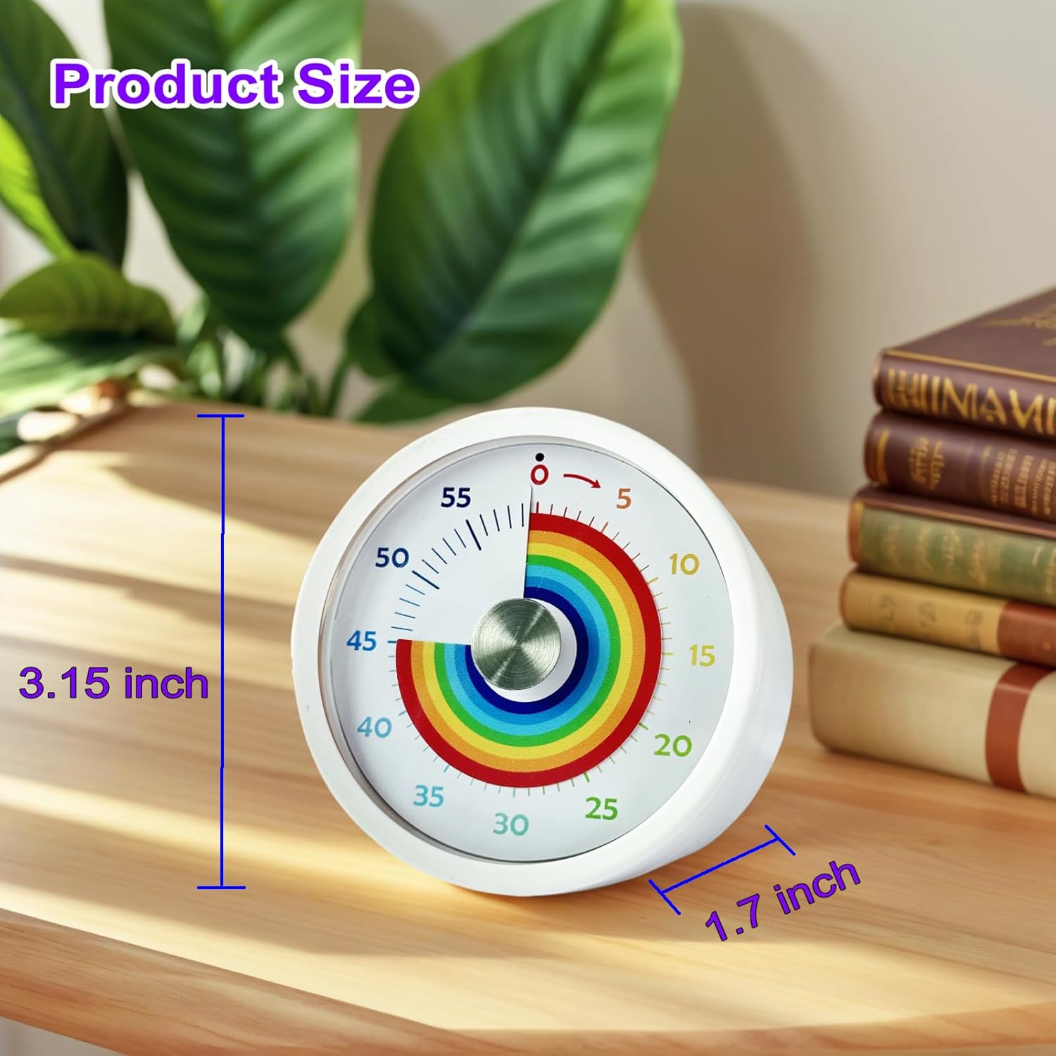 Visual Timer, Kitchen Timer Rainbow Disk 60 Minute Countdown Timer for