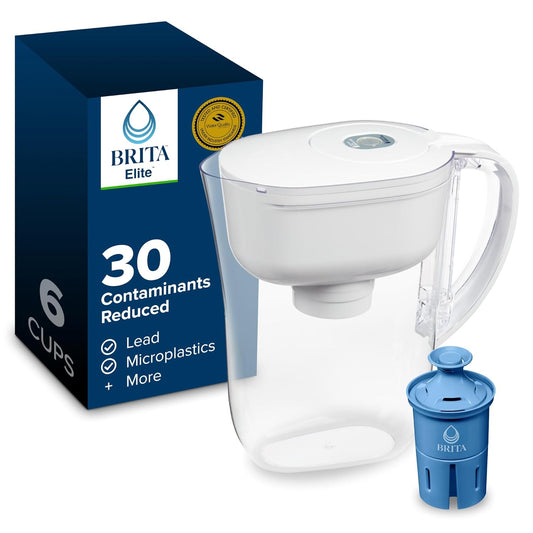 Brita Water Pitcher, Metro Elite Filter, Removes 99% of Lead, Includes