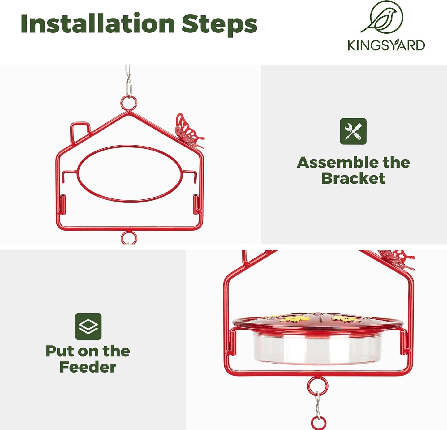 Kingsyard Upgraded Hummingbird Feeder Hanging, Large Capacity Nectar T