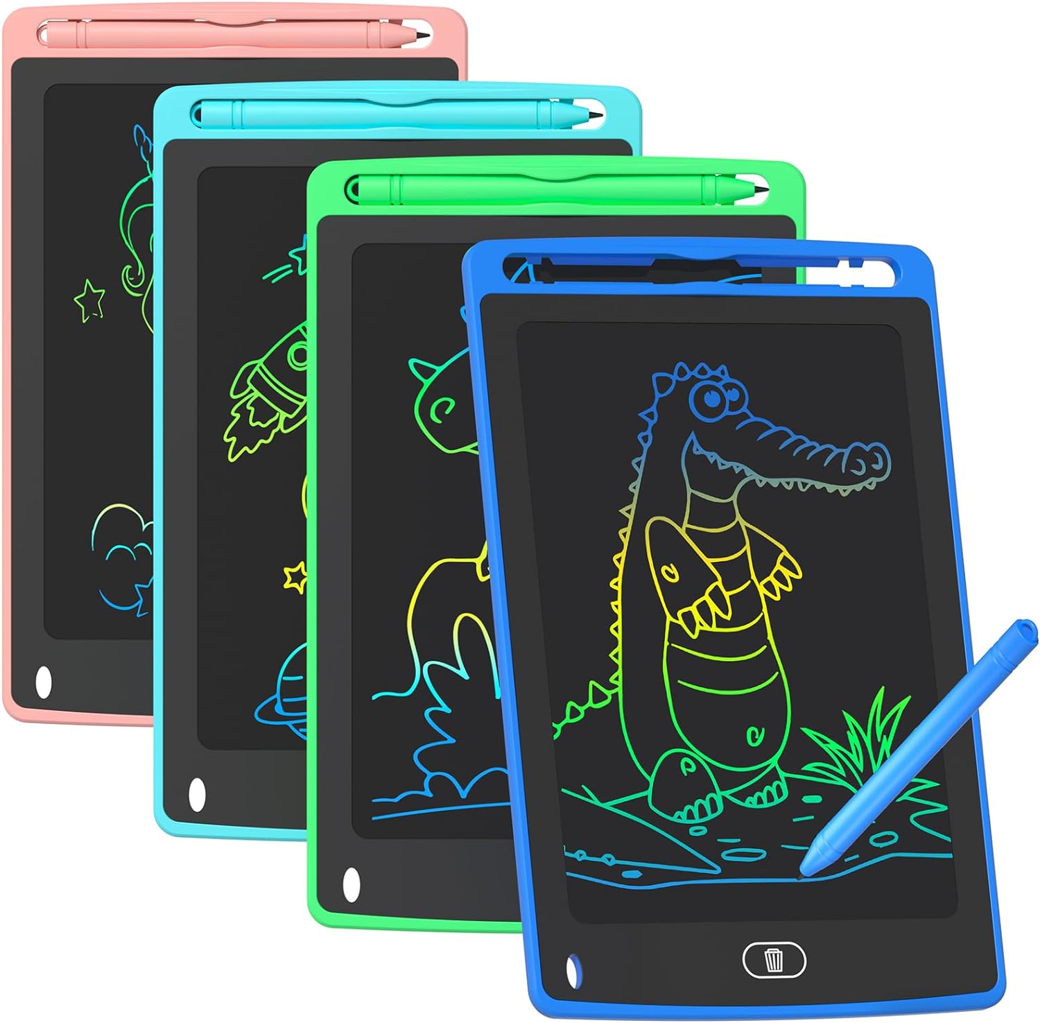 4 Pack LCD Writing Tablet for Kids, 8.5 Inch Colorful Doodle Board Dra
