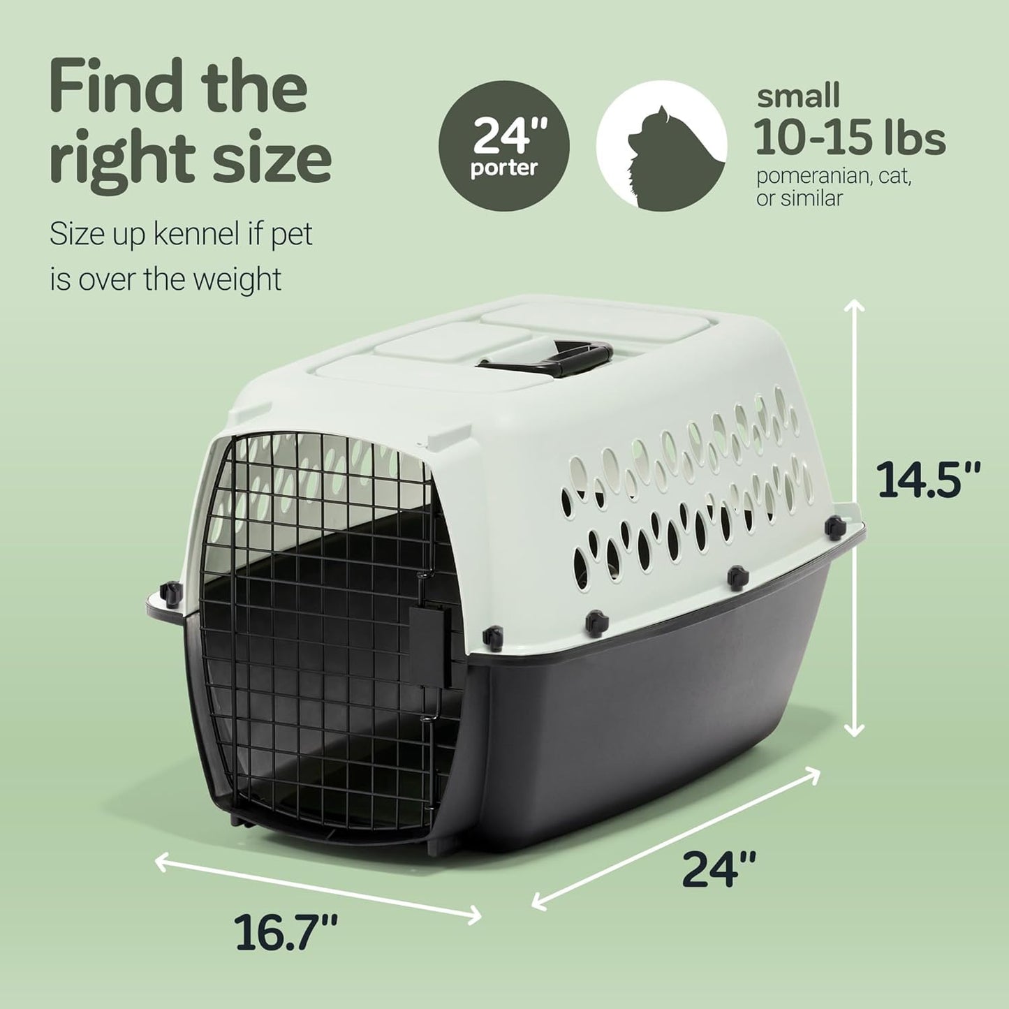 Petmate Pet Porter Fashion Dog Kennel Plastic Crate for Pets 15-20 lbs