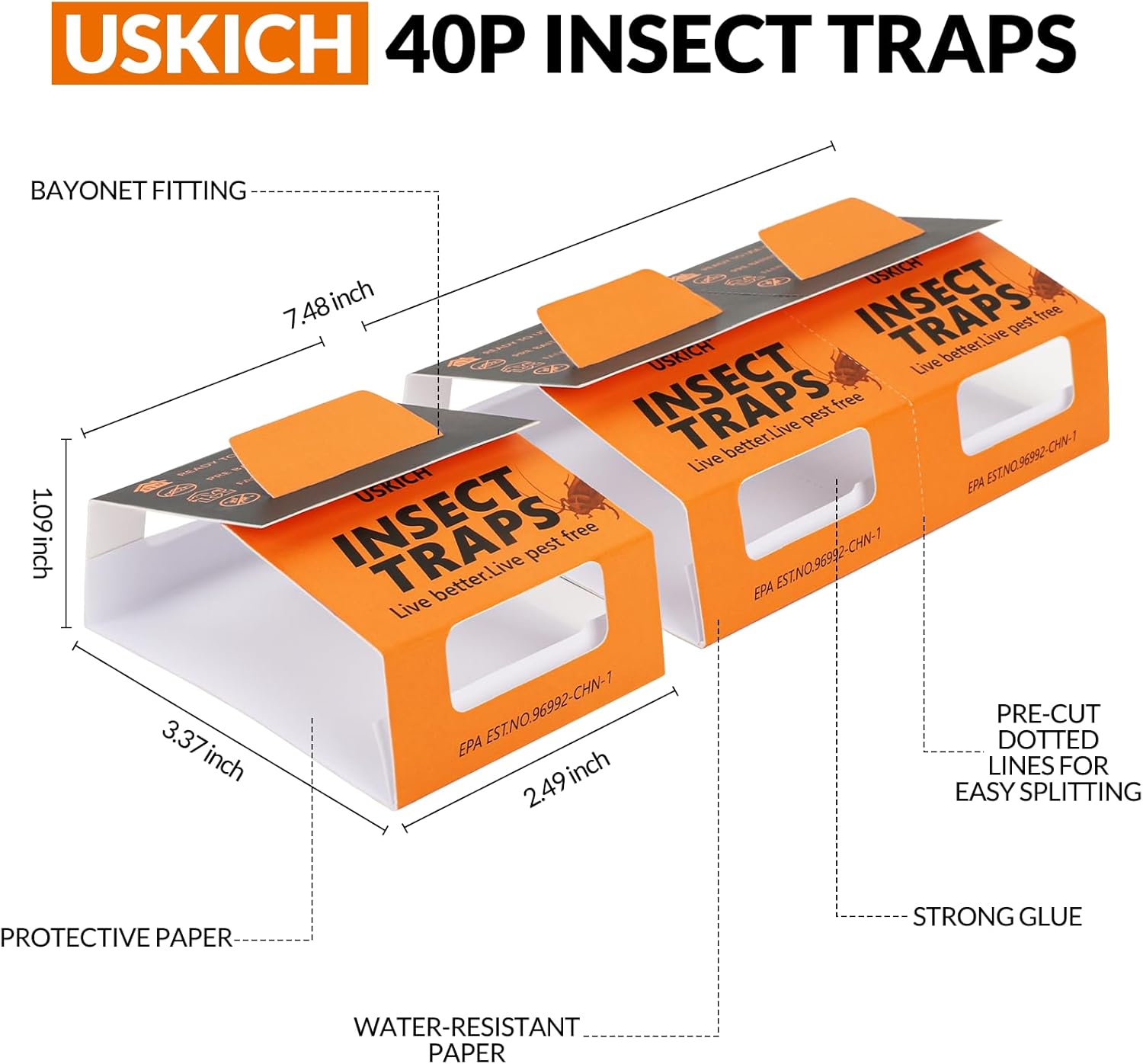 40 Pack Roach Traps, Cockroach Traps Indoor,Glue Roach Traps,Indoor Ro