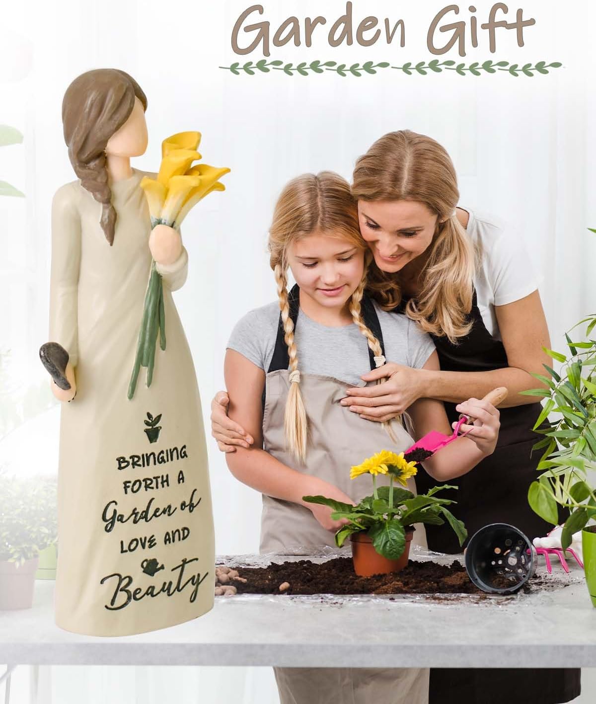 Gardening Gifts for Women, Garden Gifts for Mom, Sisters, Friends, Calla Lily Gift for Gardeners, New Home Gift Ideas, Unique Sculpted Hand-Painted Figurine