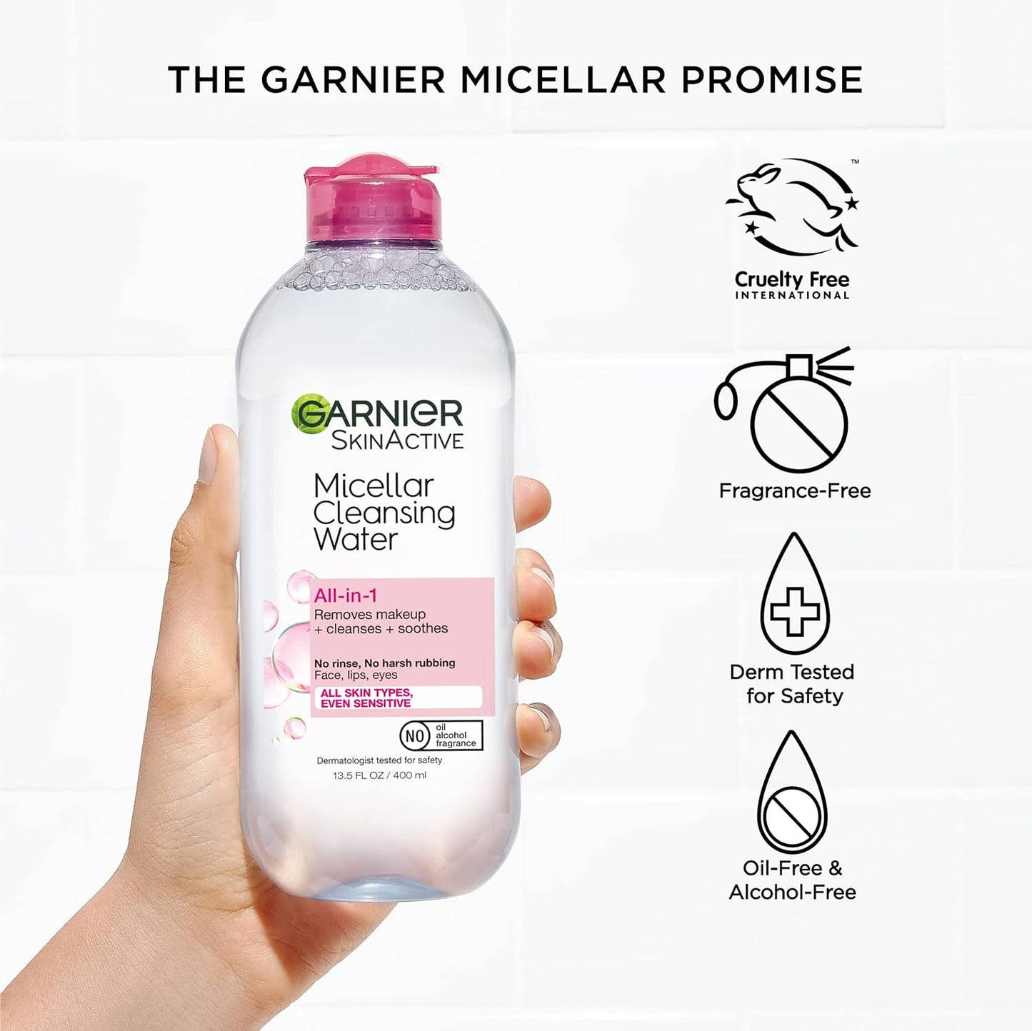 Garnier Micellar Cleansing Water, All-in-1 Makeup Remover and Facial C