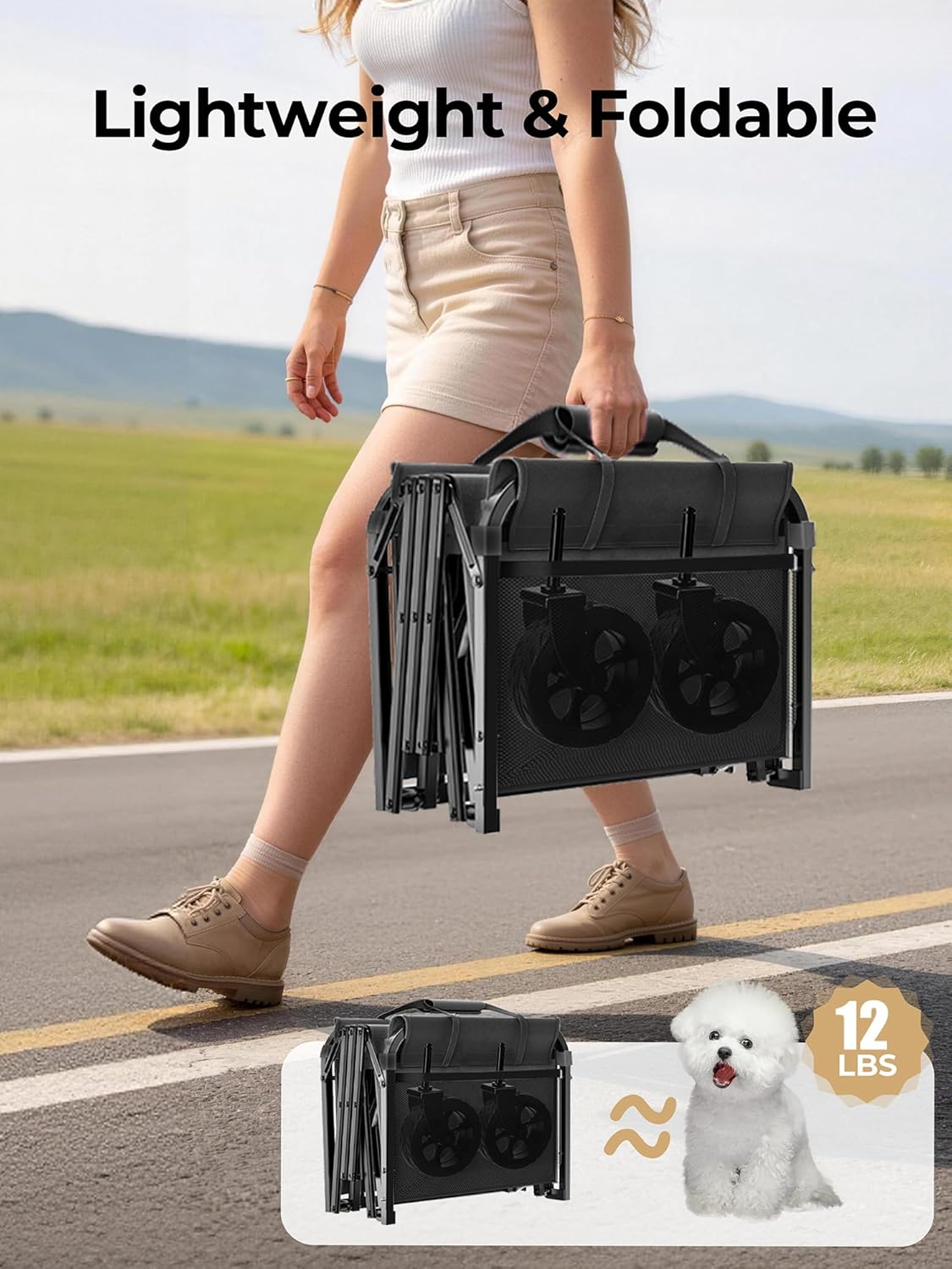 Wagon Cart with Wide Wheels (Black)