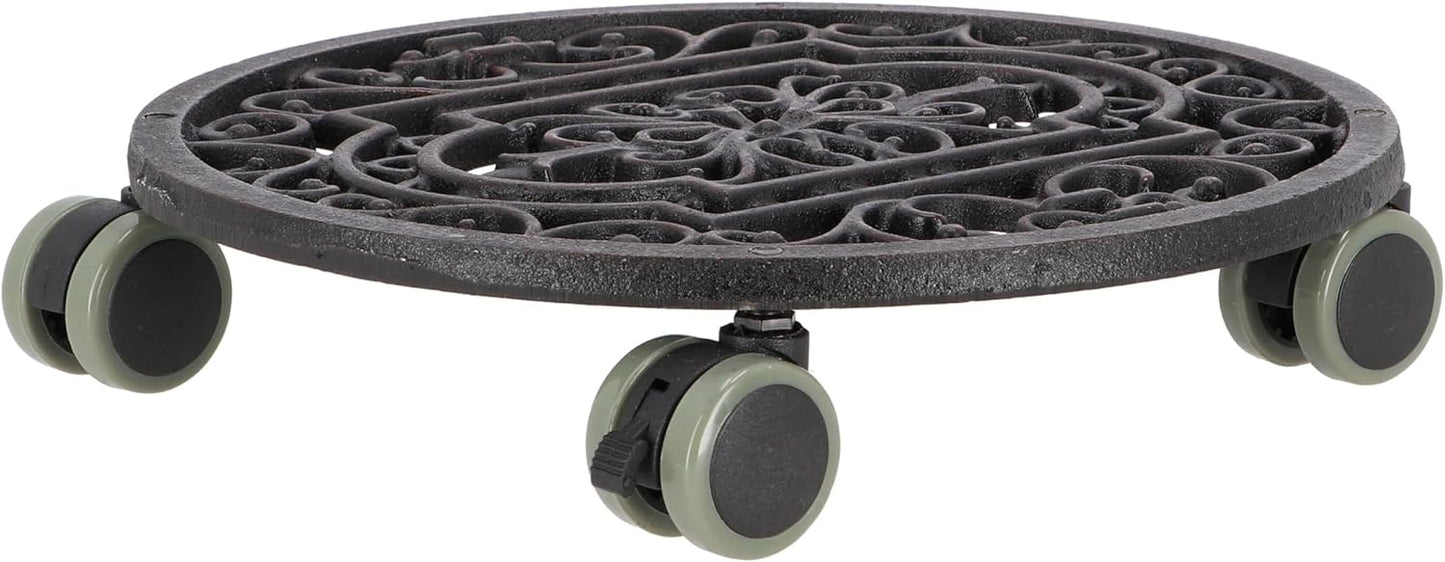Esschert Design Plant Trolley - Cast Iron Round
