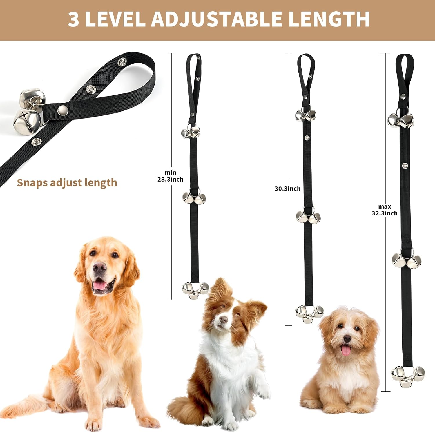 Upgraded Puppy Bells Dog Doorbells for Door Knob/Potty Training/Go Out