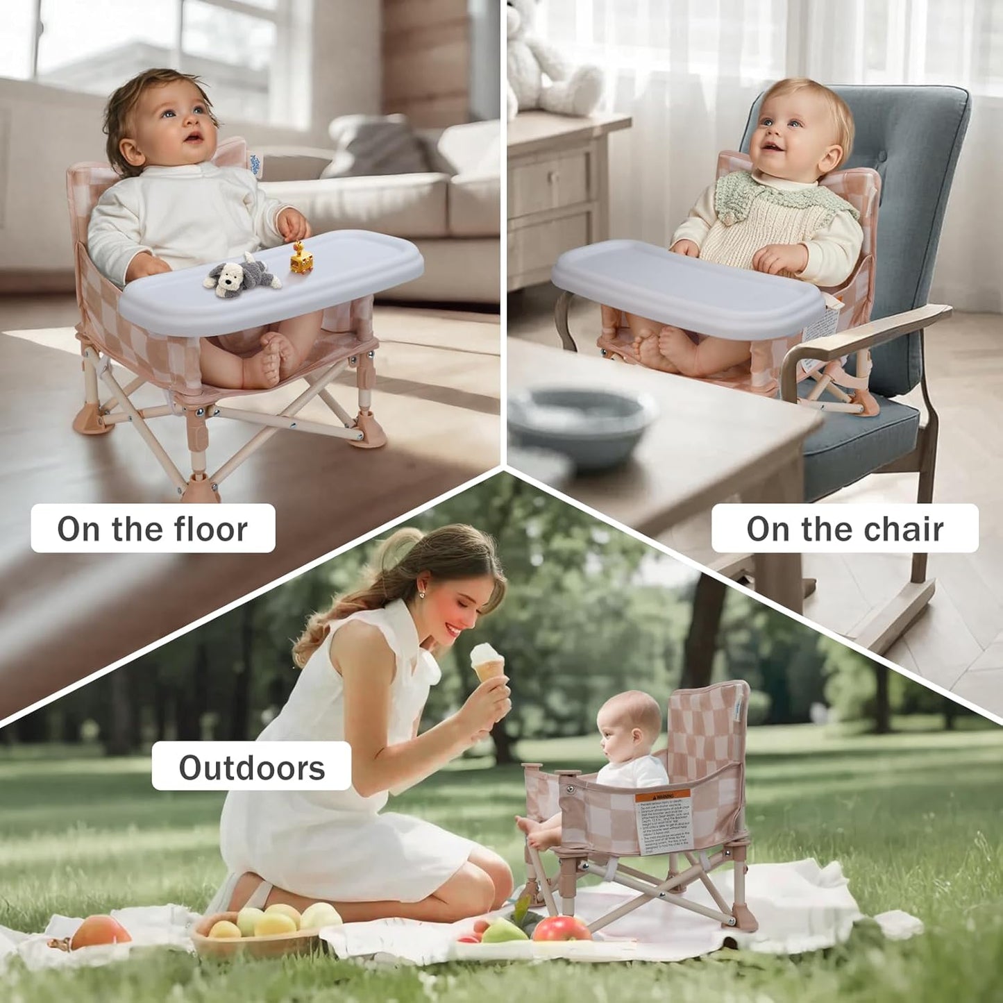 Tiny Marvels Portable 3-in-1 Baby Chair, Cozy Booster Seat, Baby Seat 