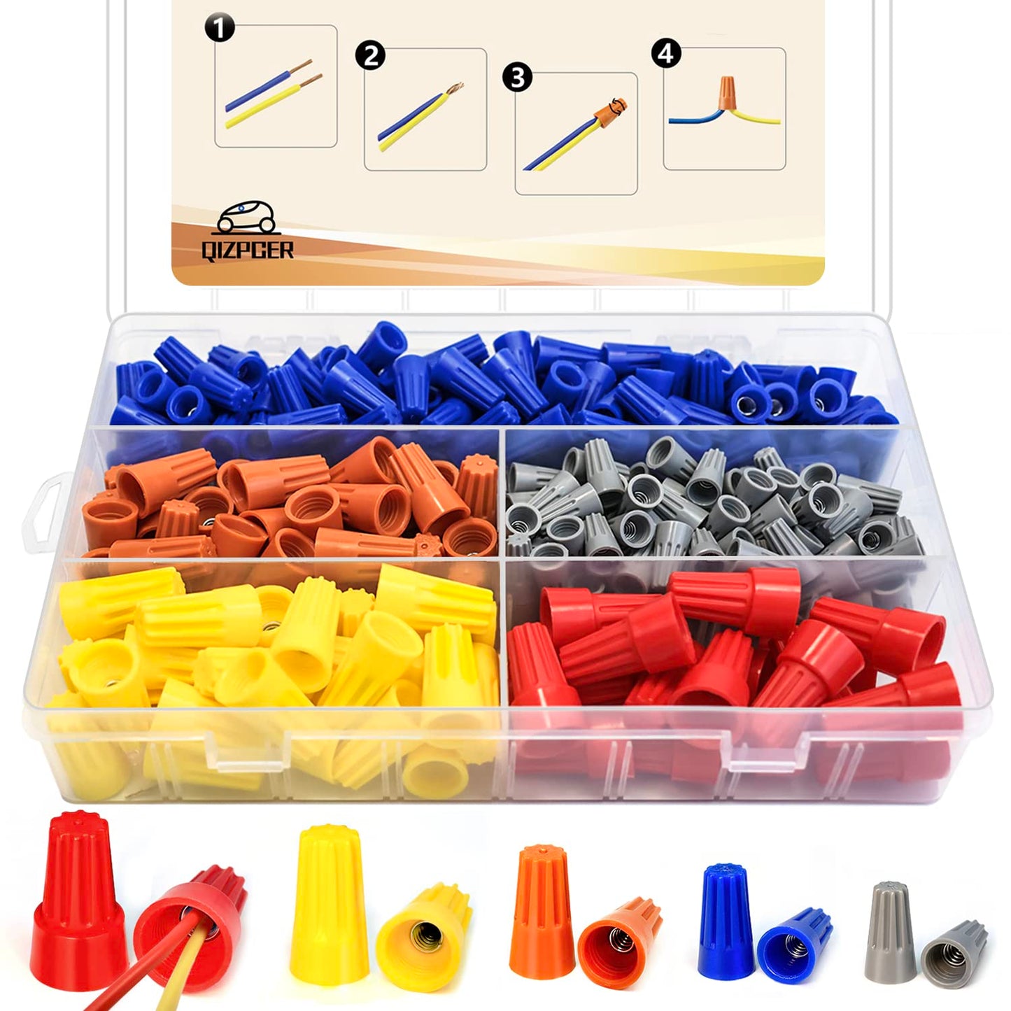330 Pcs Wire Connectors Nuts Kit - Electrical Twist Wiring Splice Scre