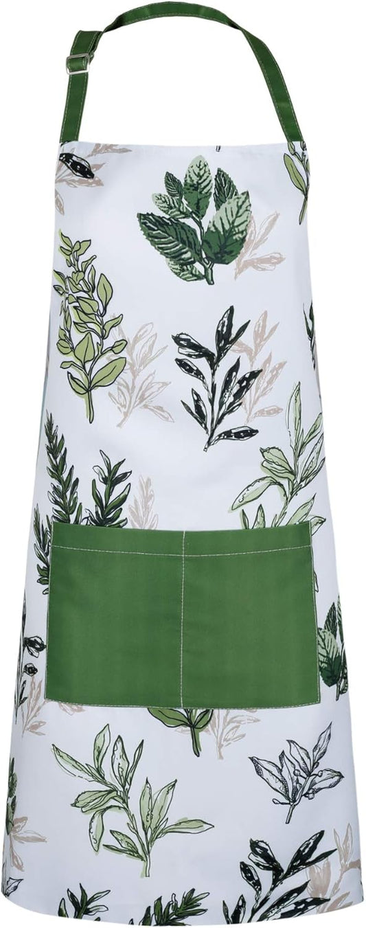 RosieLily Herb Aprons for Women with Pockets Floral Apron Green Apron 