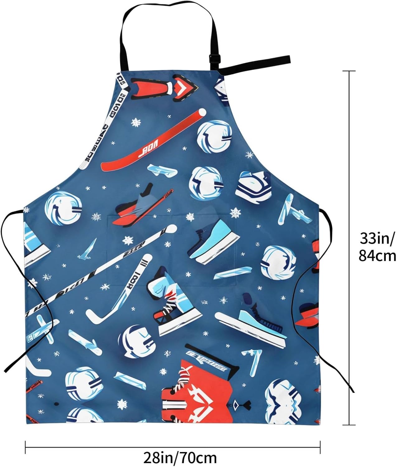 Ice Hockey print print Waterproof apron with pocket adjustable cooking apron for adult kitchen bibs to bake