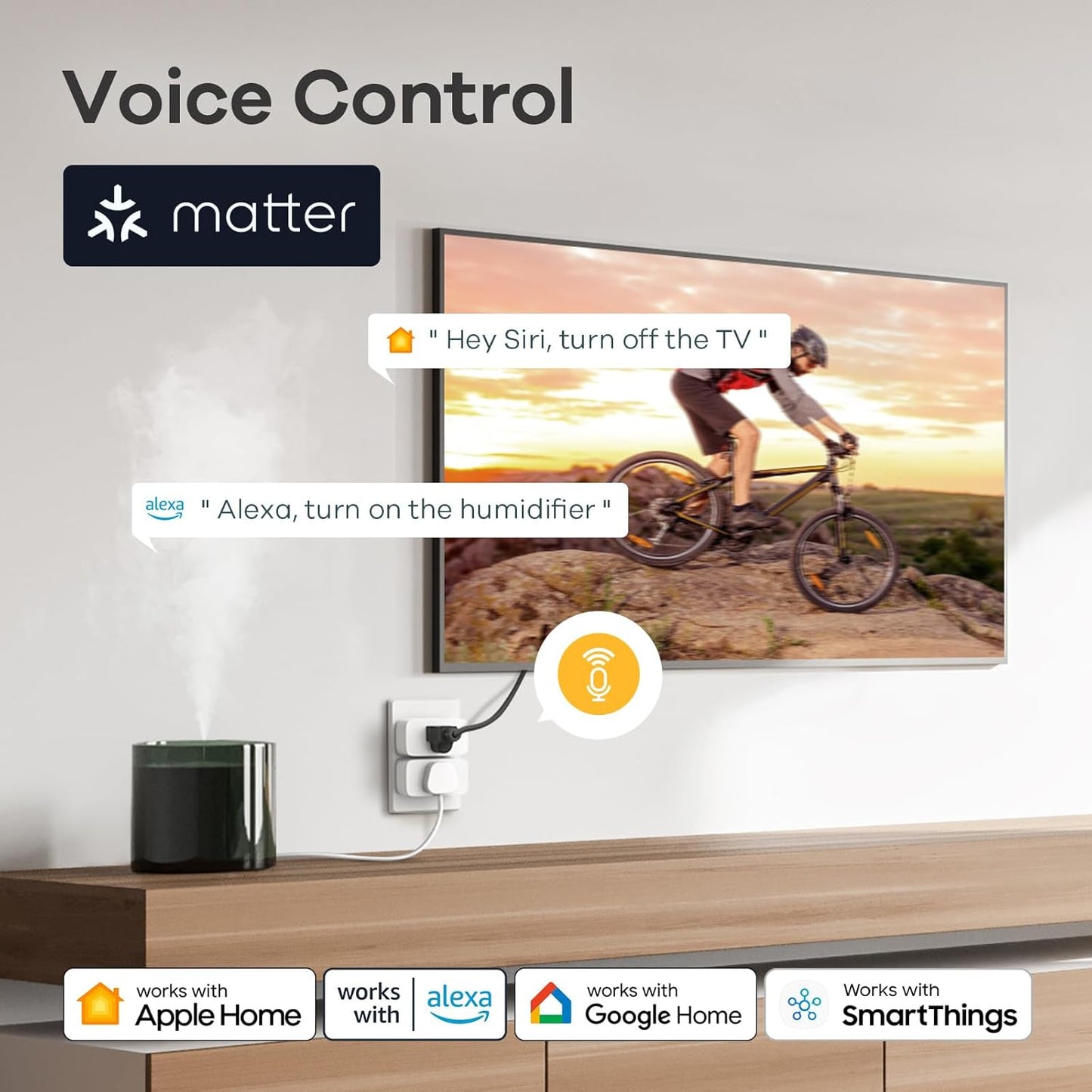 Linkind Matter Smart Plug, Work with Apple Home, Siri, Alexa, Google, 