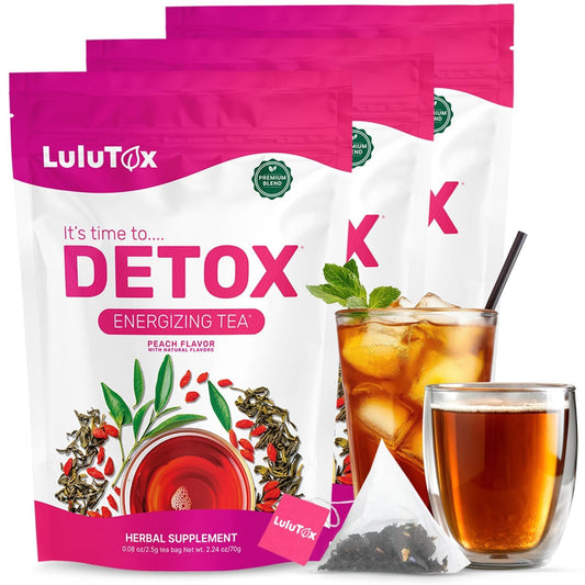 LULUTOX Detox Tea - Herbal Blend with Dandelion, Ginseng, and Ginger -