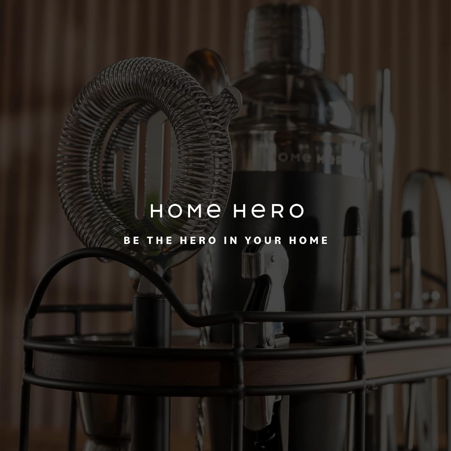 Home Hero Bartender Kit - 22-Piece Cocktail Shaker & Bar Tool Set - Wo