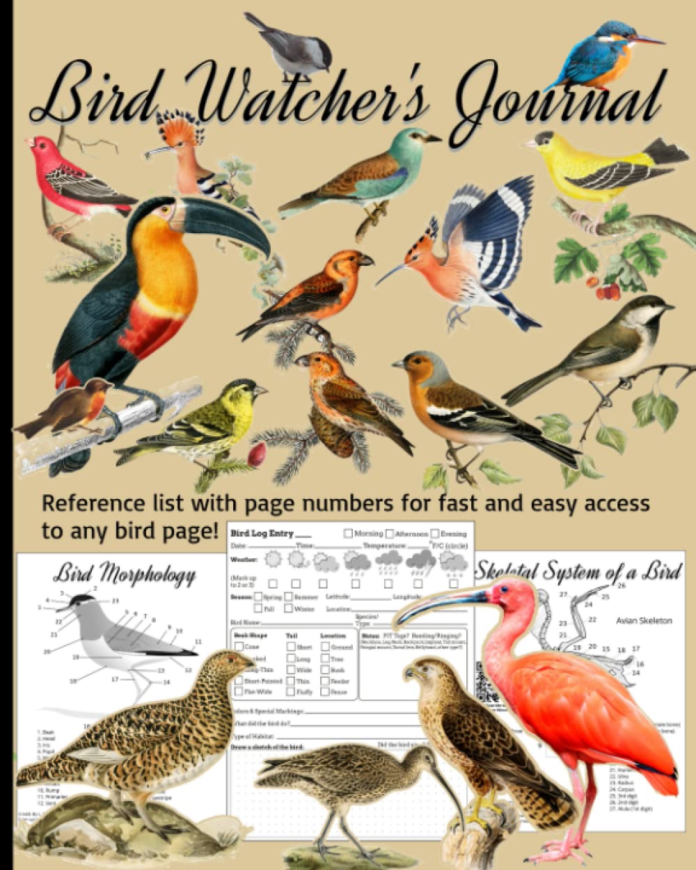 Bird Watcher's Journal, Birders Journal for Bird Watching Professionals, Ideal as a Birder Gift for Ornithologists, Expert Birdwatchers, Hobbyists,: ... Teens & Adults, 8x10” Size, 110 Pages