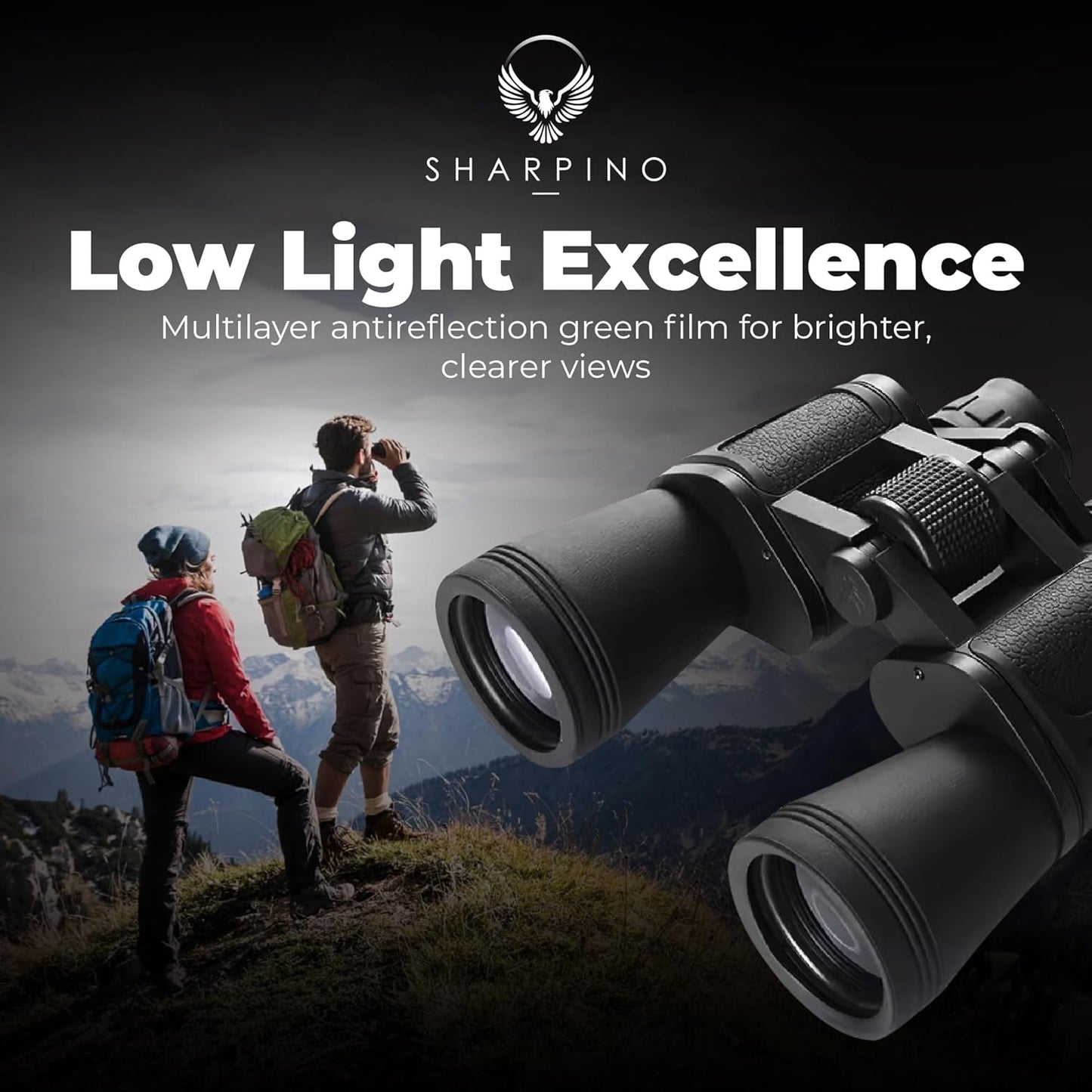 10 x 50 Binoculars for Adults High Powered – Wide Angle Binoculars with Anti Reflective Fog Proof Lens – Waterproof, Outdoors, Hunting, Bird Watching, Concert, Sporting Events