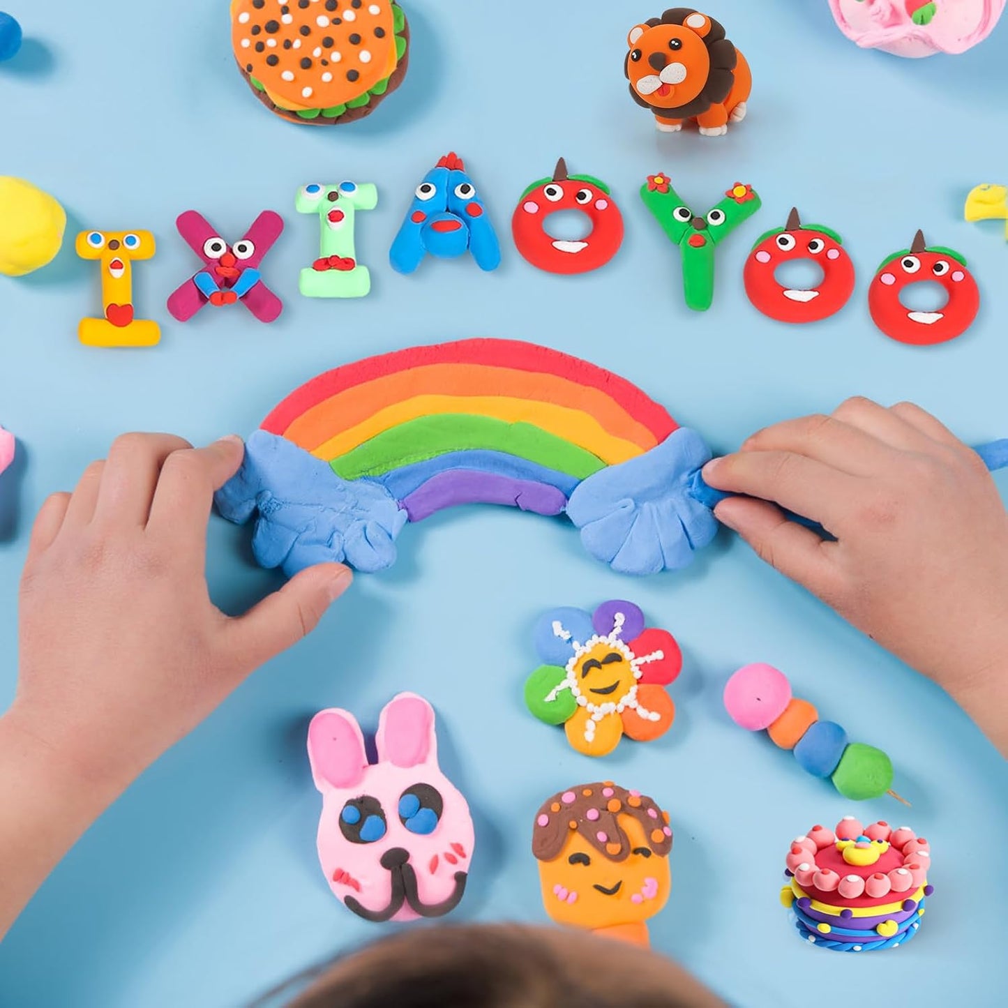 Air Dry Clay, 30 Colors Modeling Clay for Kids, DIY Model Toys with Sc
