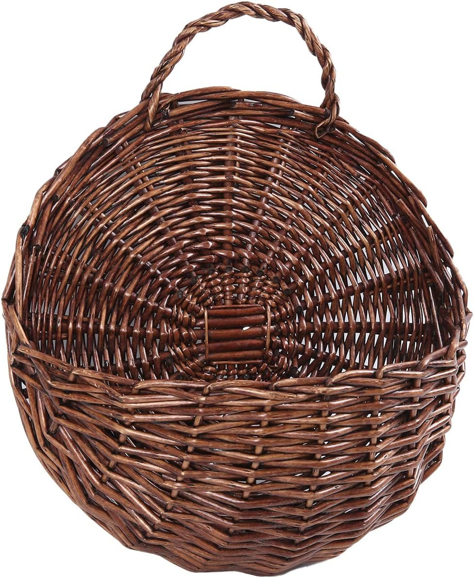 JJSQYLAN JJSQ Handmade Woven Wicker Hanging Storage Basket, Wall Decor