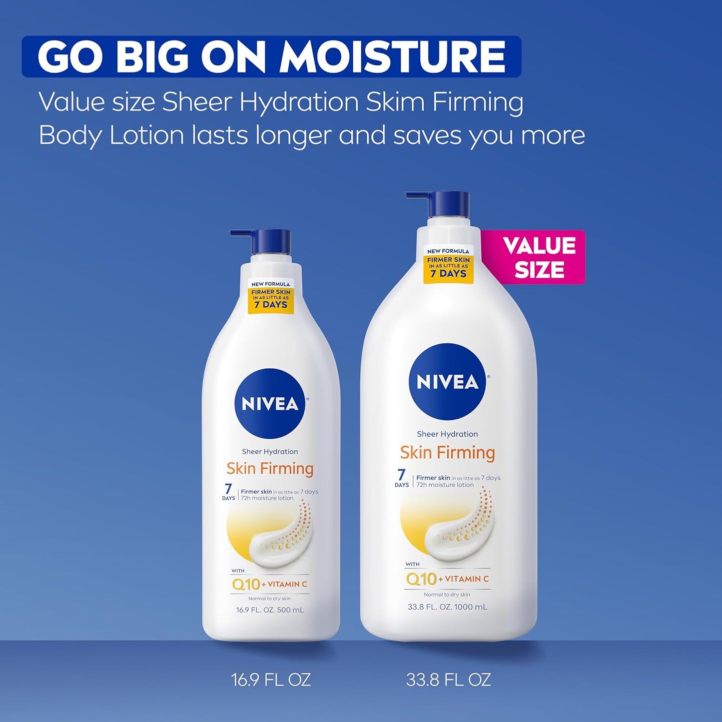 NIVEA Sheer Hydration Skin Firming Body Lotion with Q10 and Vitamin C,