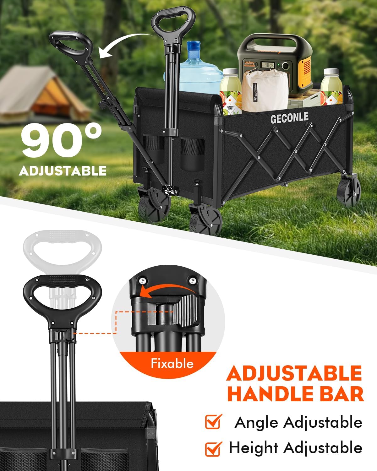 Collapsible Wagon Cart with Wheels 220lbs Foldable Lightweight Wagon Cart Portable Folding Utility Grocery Carts for Grocery Sports Garden Shopping Camping