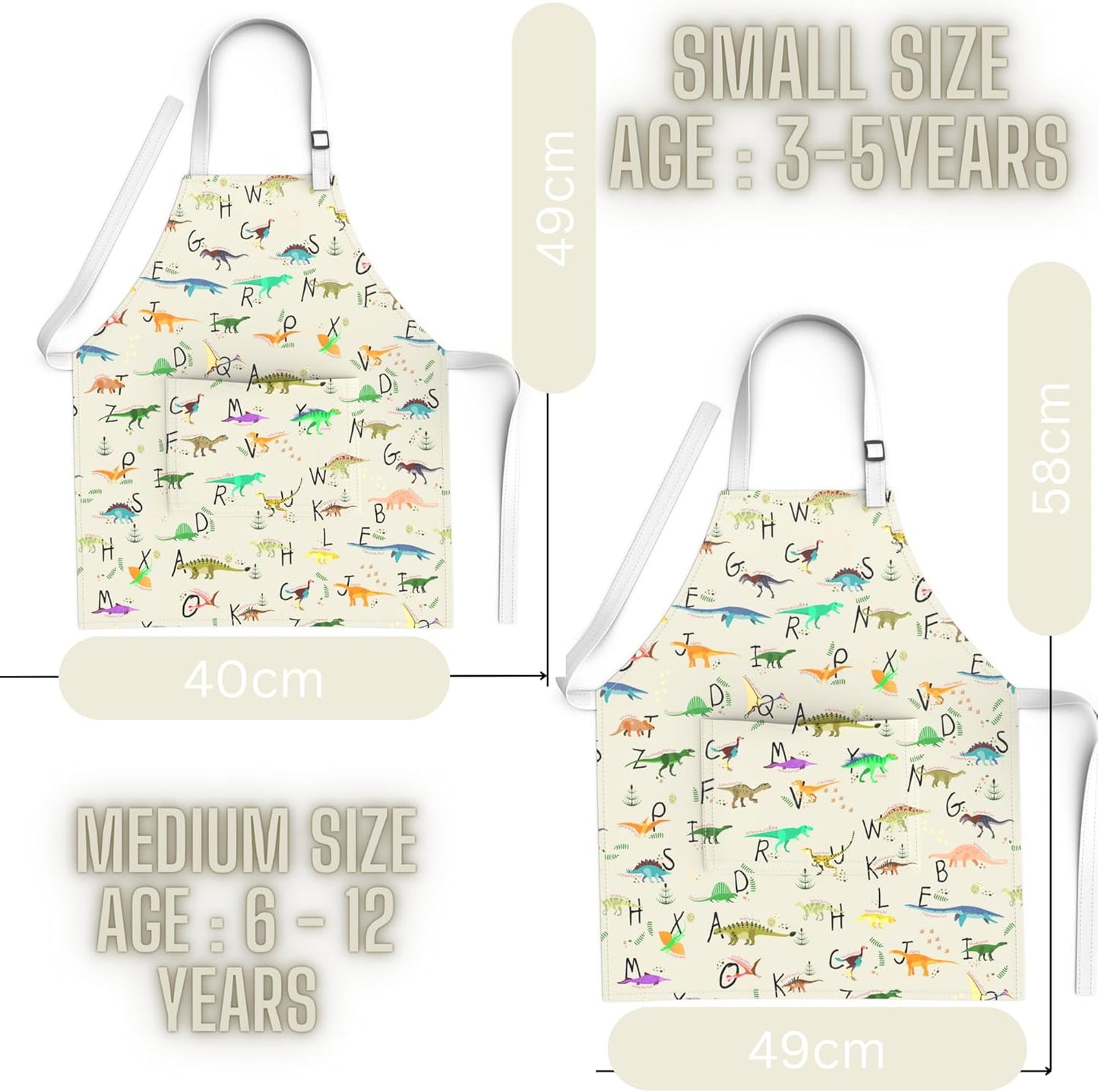 Kids Aprons for Girls and Boys, Toddler Apron with Pocket for Painting