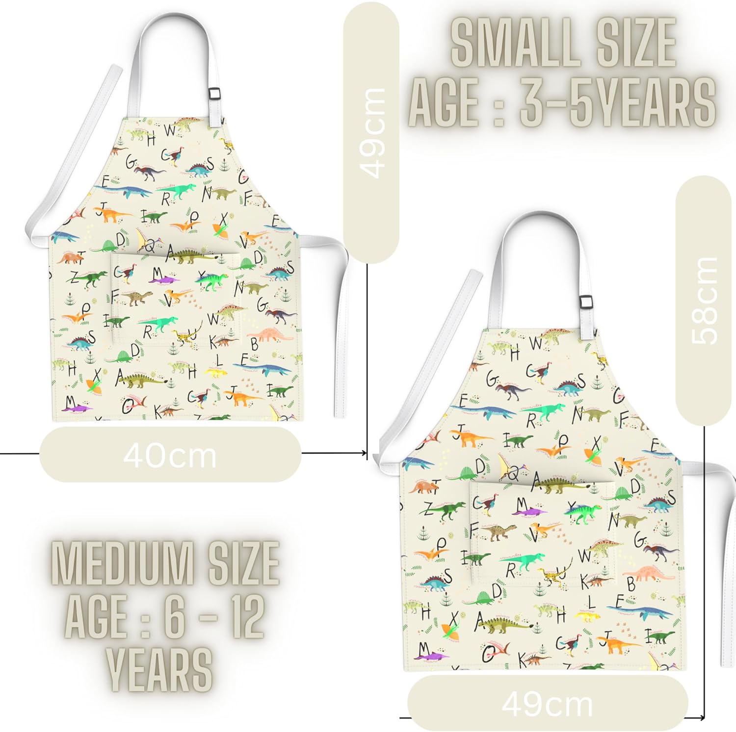 Kids Aprons for Girls and Boys, Toddler Apron with Pocket for Painting