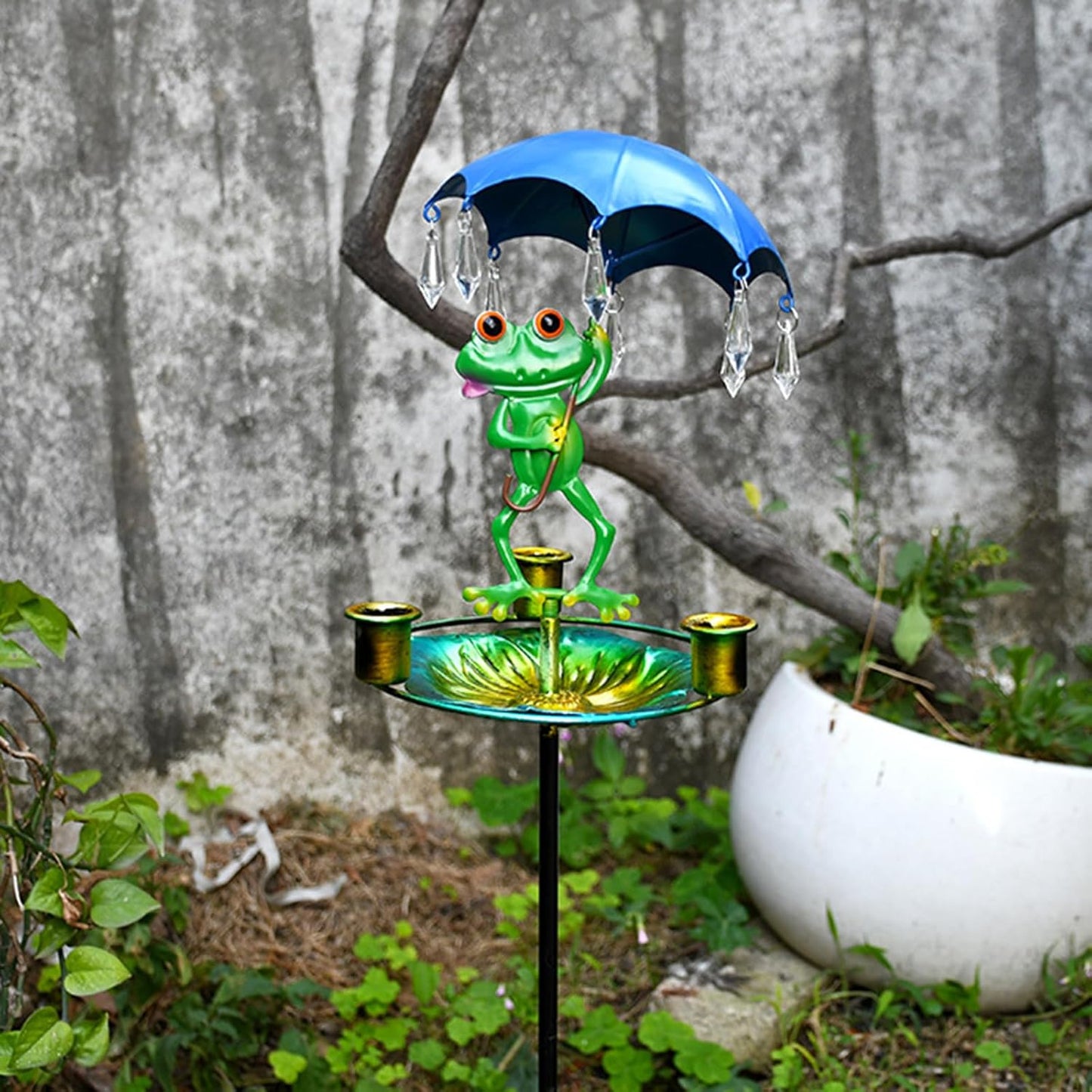 Weather Bird Feeder Metal Design for Hummingbirds Providing Double Food and Water in Gardens Easy Install Outdoor Garden Feeder