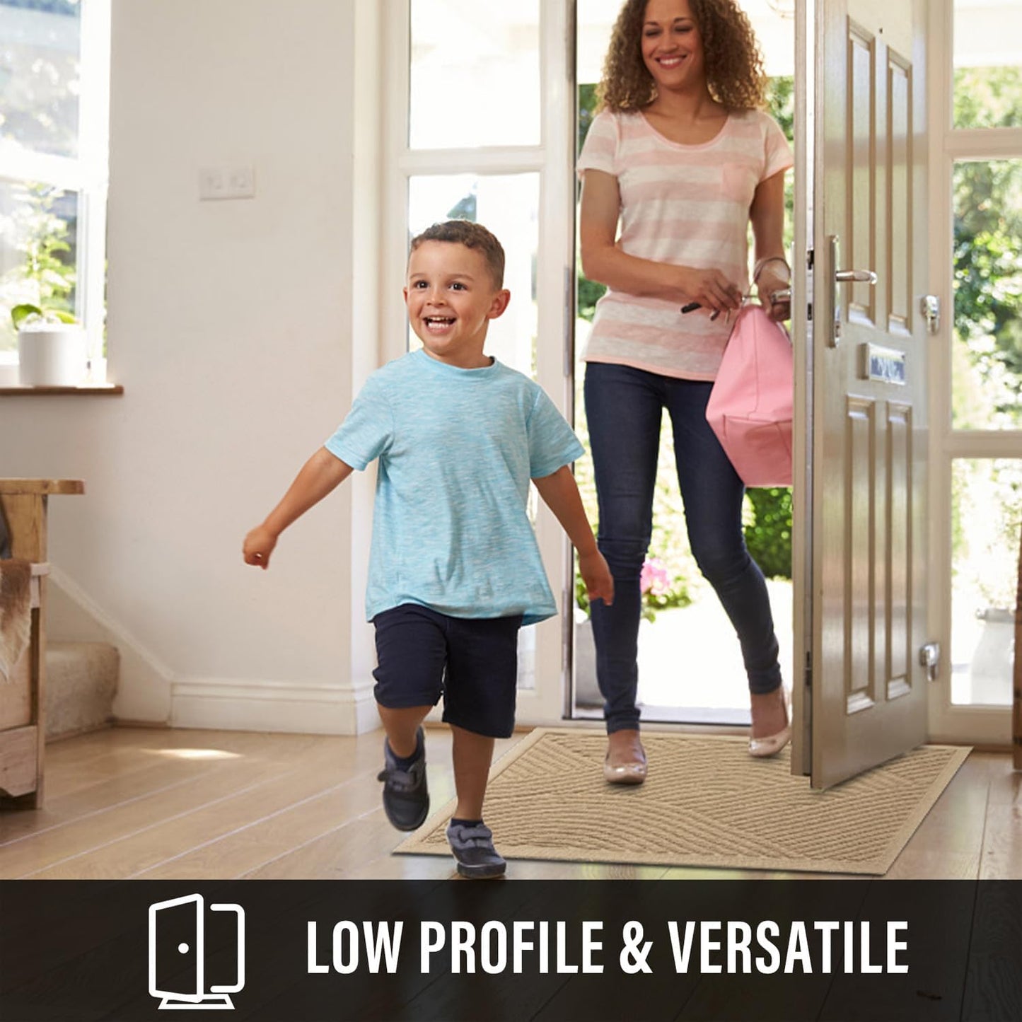 Sturdy Front Door Mat, Absorbent Muddy Dirt Resist Welcome Door Mats O