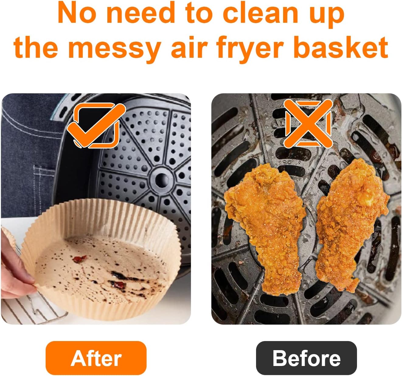Air Fryer Liners for Ninja Air Fryer, 125 Pcs Disposable Paper Liner f
