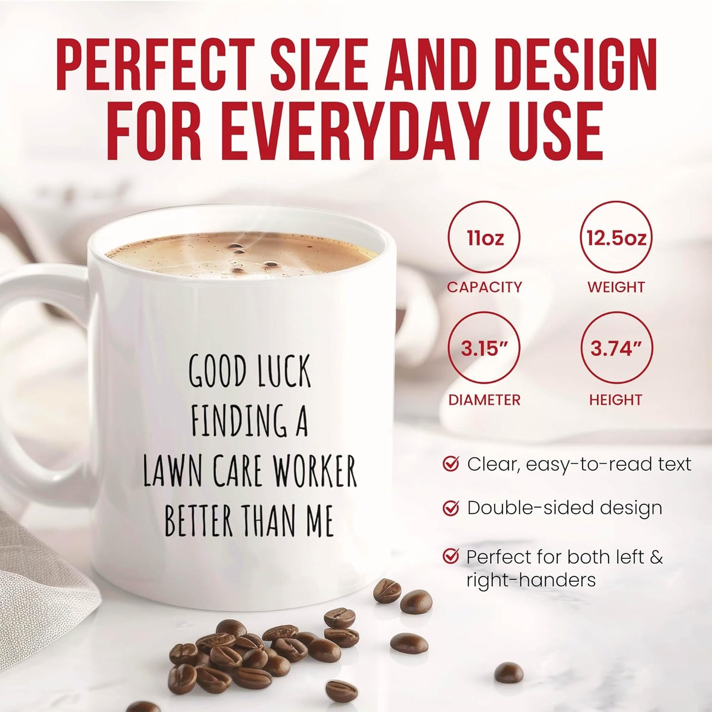 Lawn Care Worker Retirement Mug - Gardening Expert Coffee Cup - Funny Gift From Family - Horticulturist Tea Mugs - Specialist Cups - 11 Oz Ceramic Gifts For Retired Gardener, Birthday, Him, Her
