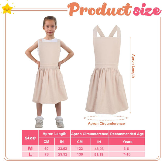 Kids Pinafore Apron, Cross Back Apron, Japanese Style Bib Aprons Home 