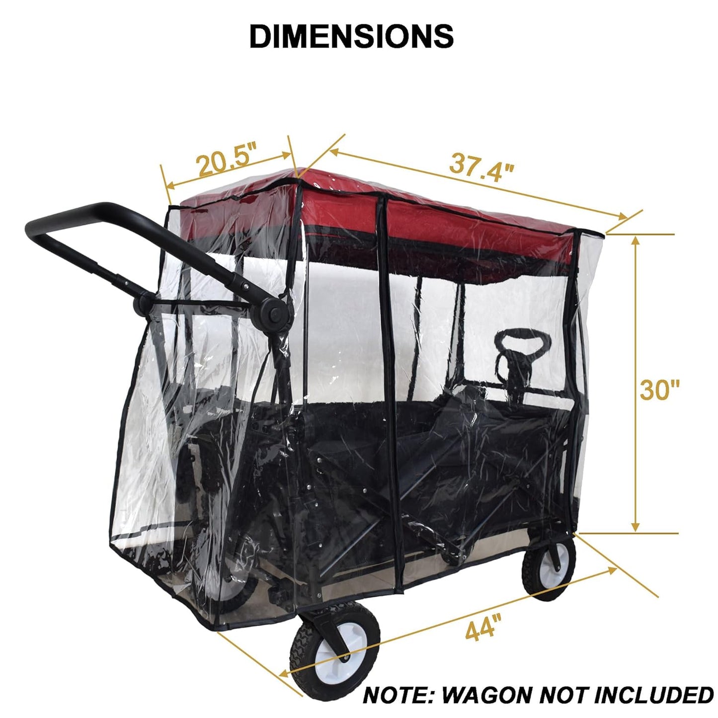 Rain Cover for Wagon Clear Plastic Awning for Collapsible Beach Foldin