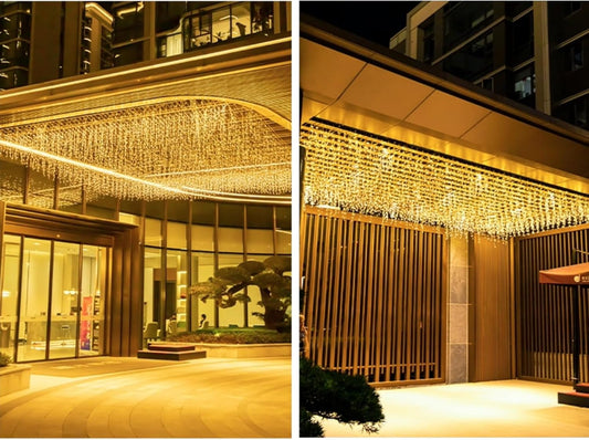 LED Window Curtain String Lights, GYDING Christmas Lcicle Lights 4M/13Ft 96 LED Starry Fairy String Lights Plug in 8 Modes for Wedding Party Bedroom Garden Patio Outdoor Indo (Warm White, 4)