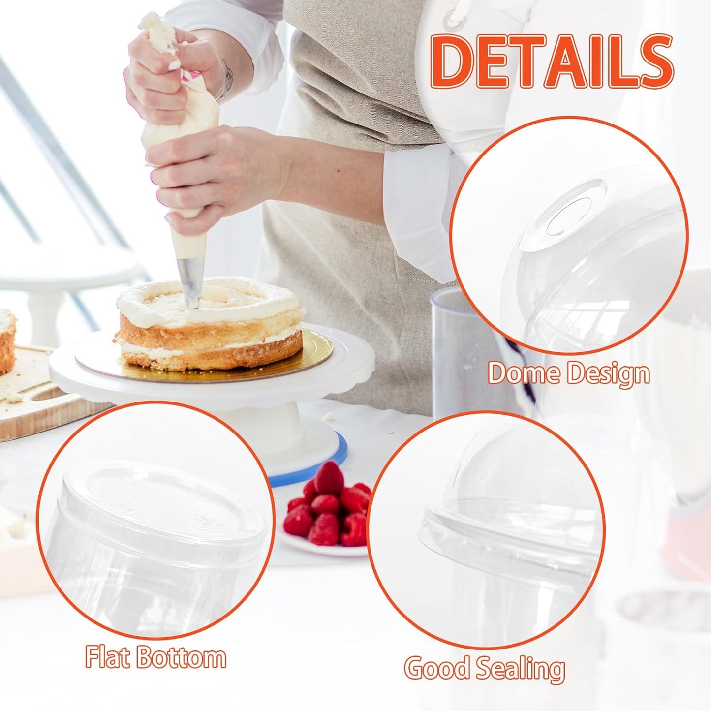50 Pcs 8 OZ Disposable Plastic Cups with Dome Lids,Clear Dessert Cup,Mini Parfait Appetizer Containers for Ice Cream,Cake,Fruit,Pudding,Jello Shot,Drink,Yogurt,Soups,Salad,Snacks