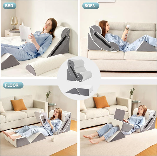 Yojoker 6pcs Orthopedic Bed Wedge Pillow Set for Sleeping, Post Surger