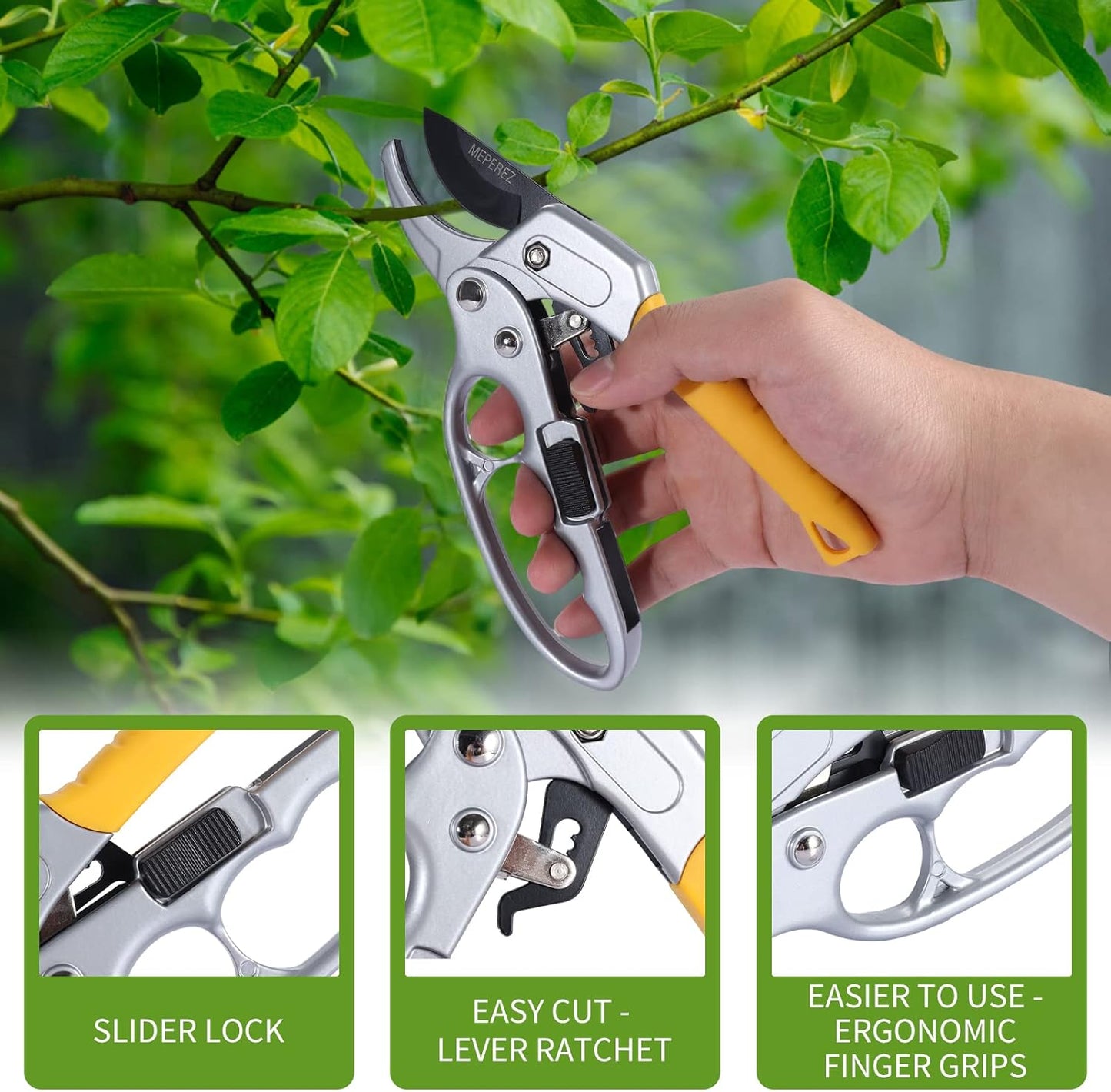 Premium Germany Pruning Shears, Work 3 Times Easier, Pruners Heady Dut