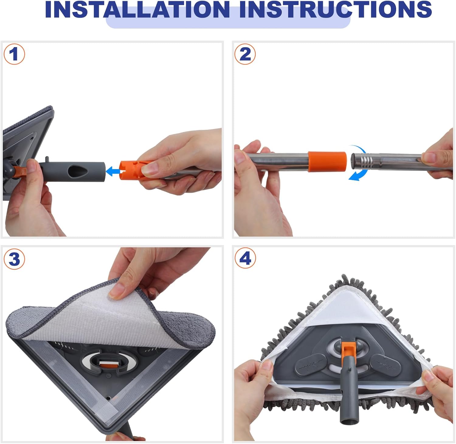 Wall Cleaner Mop with 79 Inches Long Handle, 360° Wall Washer Cleaner 
