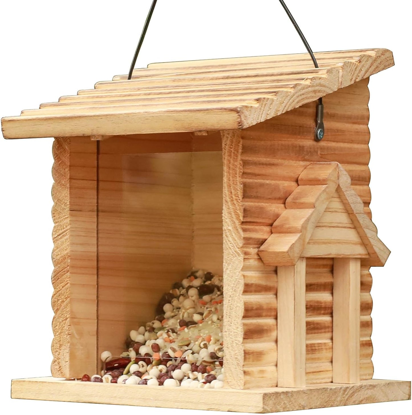 STARSWR Bird Feeder for Outdoor,Outside Hanging Bird Feeder - Mealworms Feeder Squirrel Proof, Bluebird House Feeder with Clear Acrylic Window - Perfect Bird Feeders for Outside
