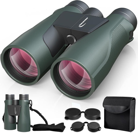 Aurosports 15x56 Binoculars for Adults High Powered - HD Large View Binoculars with Clear Low Light Vision - Lightweight Balance of Features Value Bird Watching Hunting Cruise Travel Gifts for Men