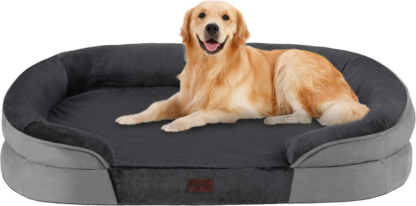 Dwanton Orthopedic Dog Bed for Large Dogs with Gel Memory Foam, Waterp