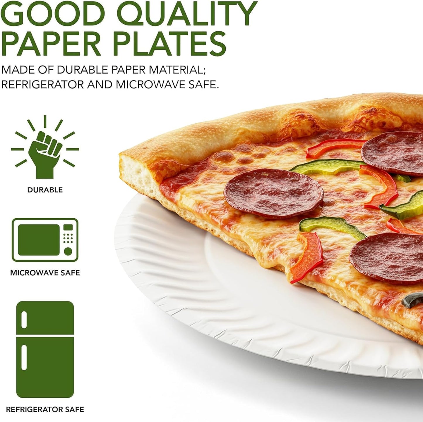 Stock Your Home 9-Inch Paper Plates Uncoated, Everyday Disposable Plates 9" Paper Plate Bulk, White, 500 Count