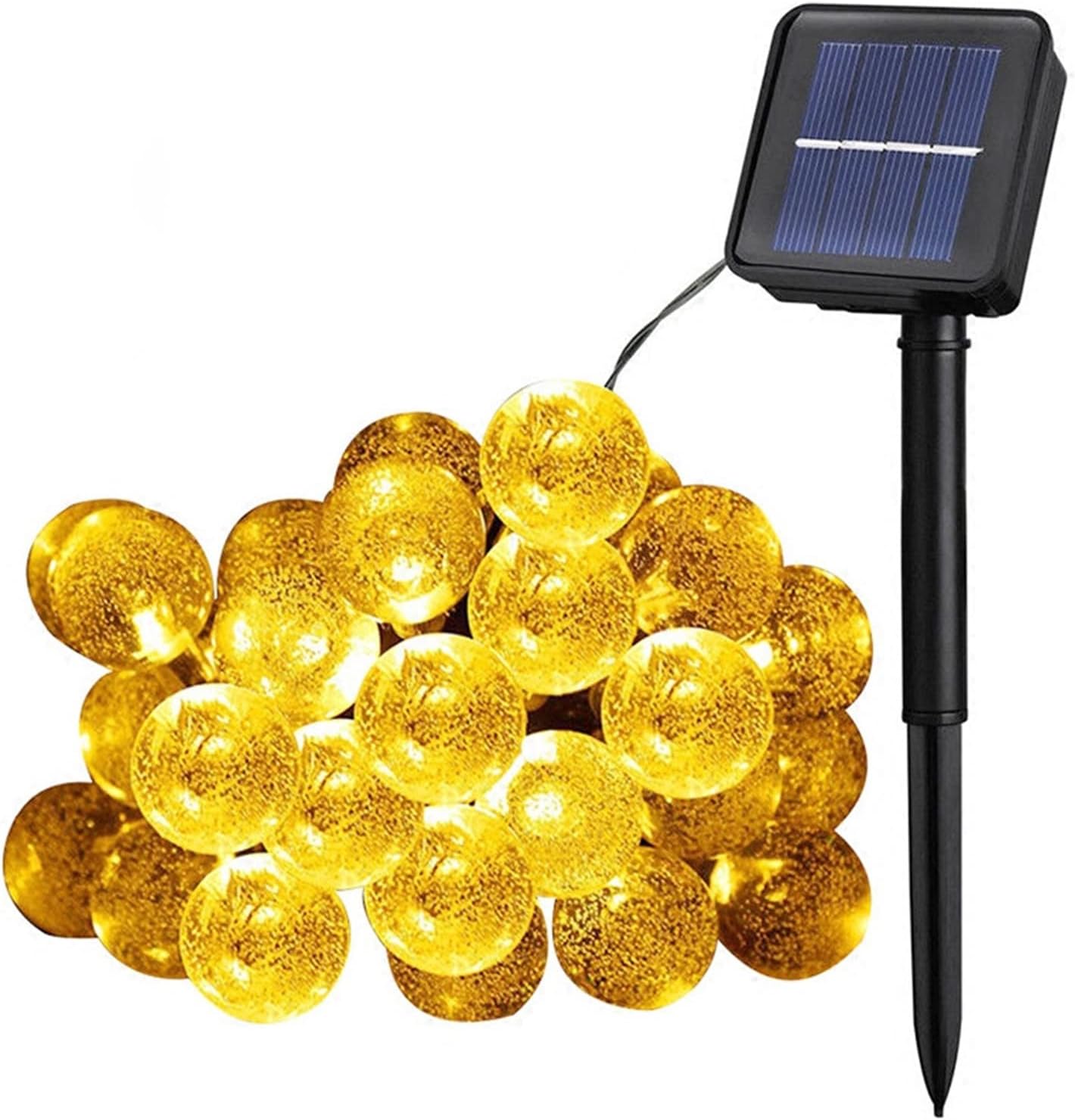 72Ft LED Crystal Ball Waterproof String Lights Solar Powered Fairy Lighting for Garden Home Patio Landscape Holiday Decorations,Solar String Lights Outdoor, Warm White Globe Solar Fairy Lights Outdoor
