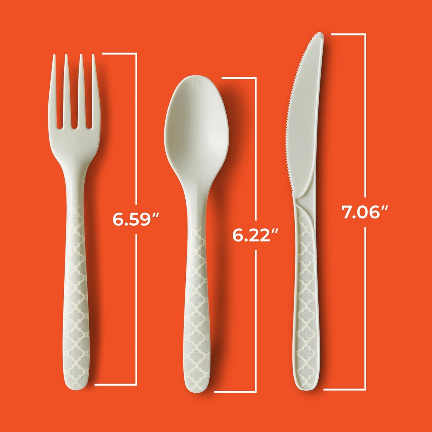 Hefty ECOSAVE Compostable Assorted Cutlery Set, Utensils for BBQs, Tailgates, Camping, Parties, and More, Includes 8 Forks, 8 Spoons, and 8 Knives, Compostable, Sustainable Design, 24 Count
