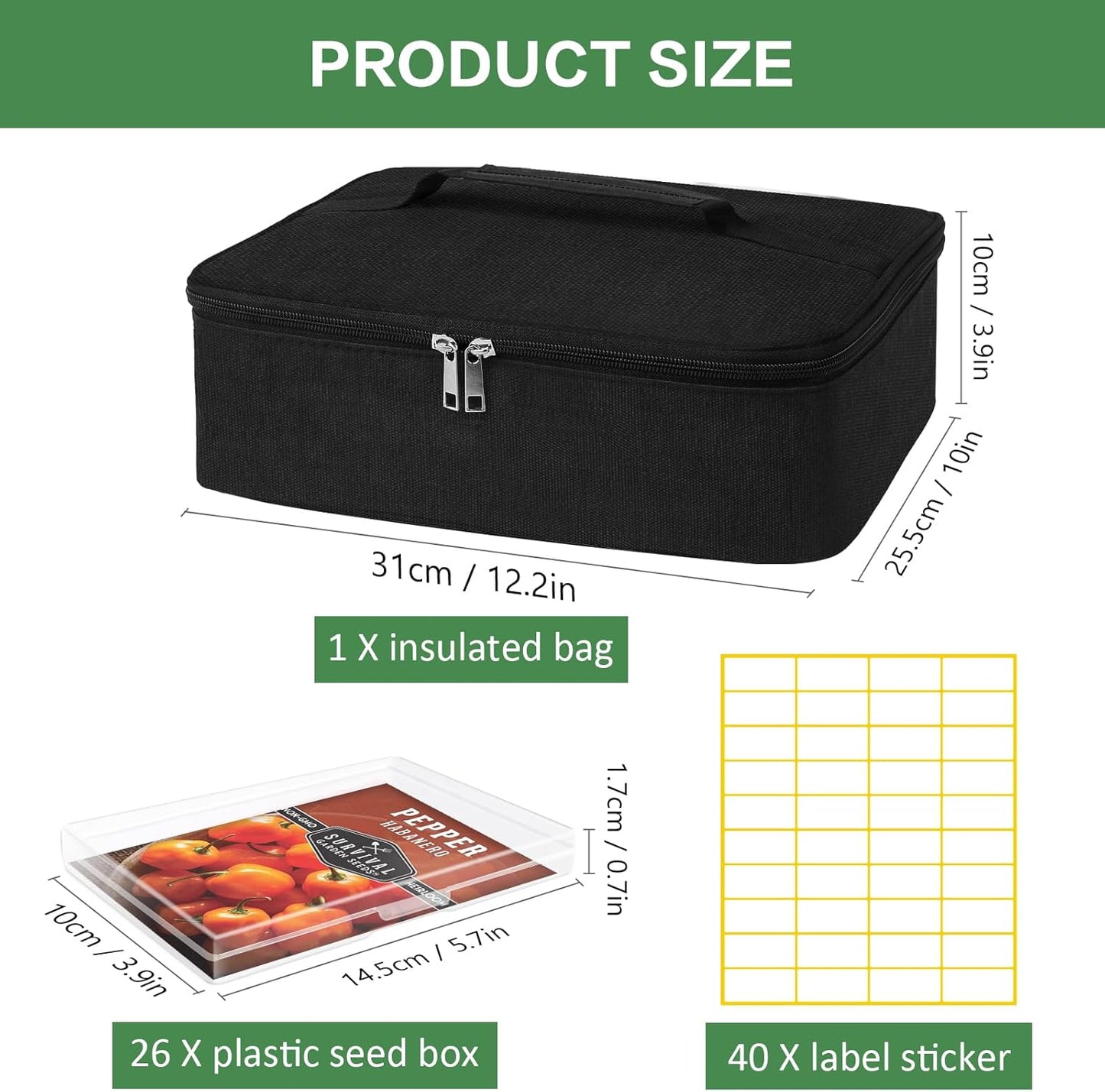 26 Slots Seed Storage Organizer Box with Insulated Bag That Holds 80-2