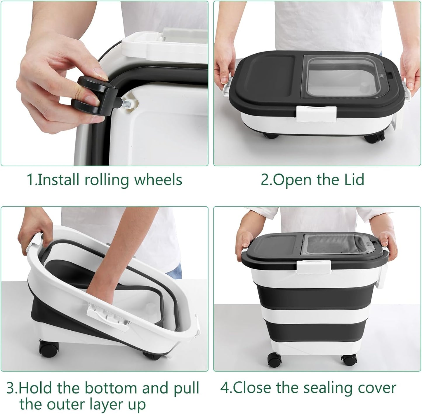 ShineMe Dog Food Storage Container, 30 Lbs Collapsible Food Storage Co