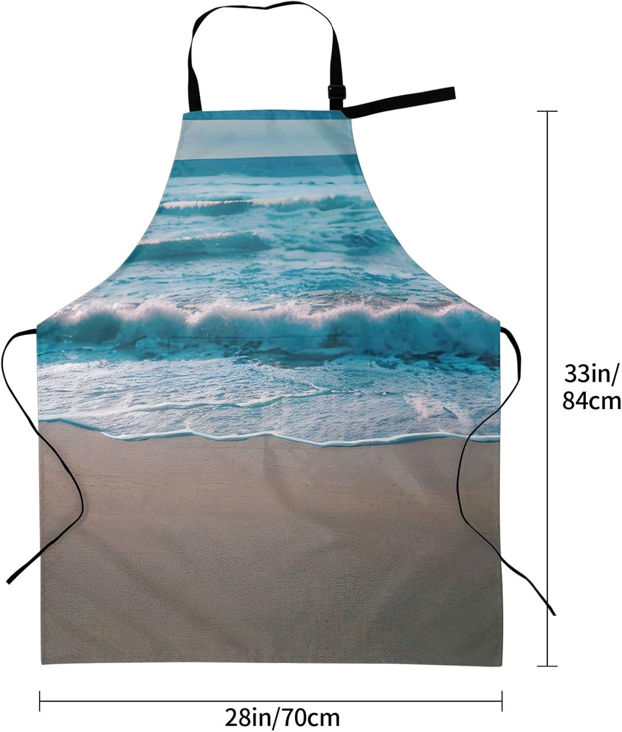 Beach Clear Sea Sand print Waterproof chef's apron with pocket apron for kitchen cooking baking barbecue and gardening